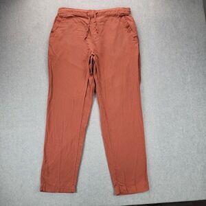 Pact Organic Cotton Daily Twill Pants Drawstring Terracotta Burnt Orange Size XL